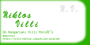 miklos villi business card
